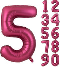 Number 5 Balloons 40 Inch Wine Red Burgundy Foil Number Balloon 5 | Wine Red by Yeodong