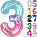 Starry Sky Number 3 Balloon 40 Inch, 3rd Birthday Decorations Men Women | Foil by IWERP