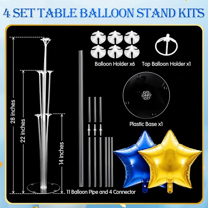 Lunmon 4 Sets Navy Blue Gold Balloons Centerpieces - Image 3