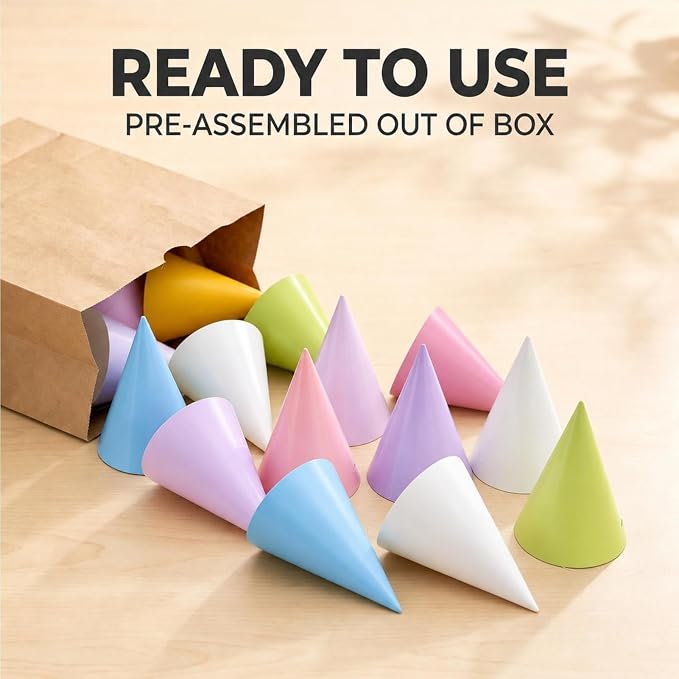 Pre-Assembled Party Hats for Adults, Birthday Party Headwear for Women Men - Image 3