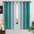 Yakamok Ombre Curtains Teal and Greyish White by Yakamok
