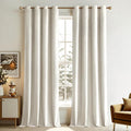 MIULEE Velvet Curtains Ivory 52 x 108 Inch Length Set of 2 | Extra Long Grommet by MIULEE