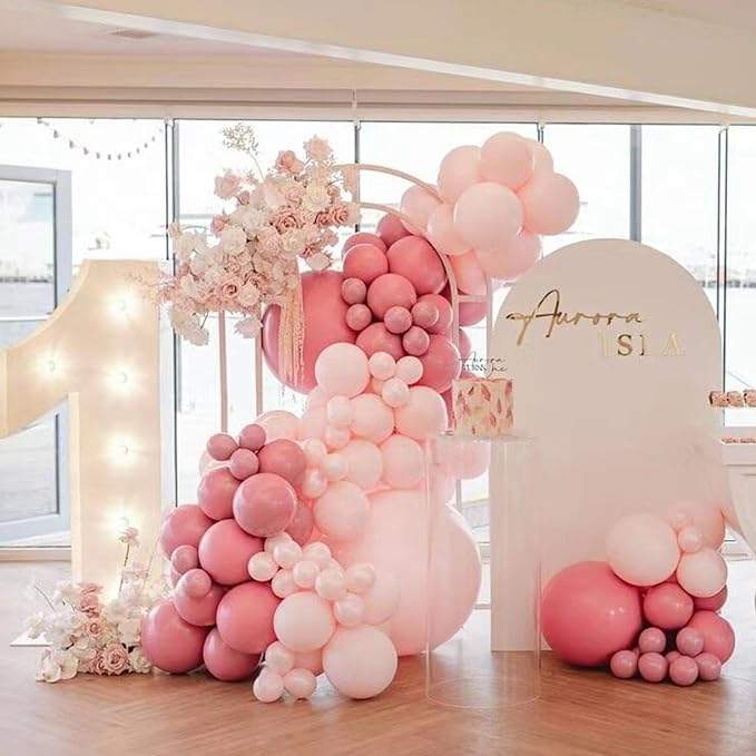 412pcs Pastel Pink Balloon Garland Arch Kit 18 12 10 5 Inch Different Sizes - Image 6