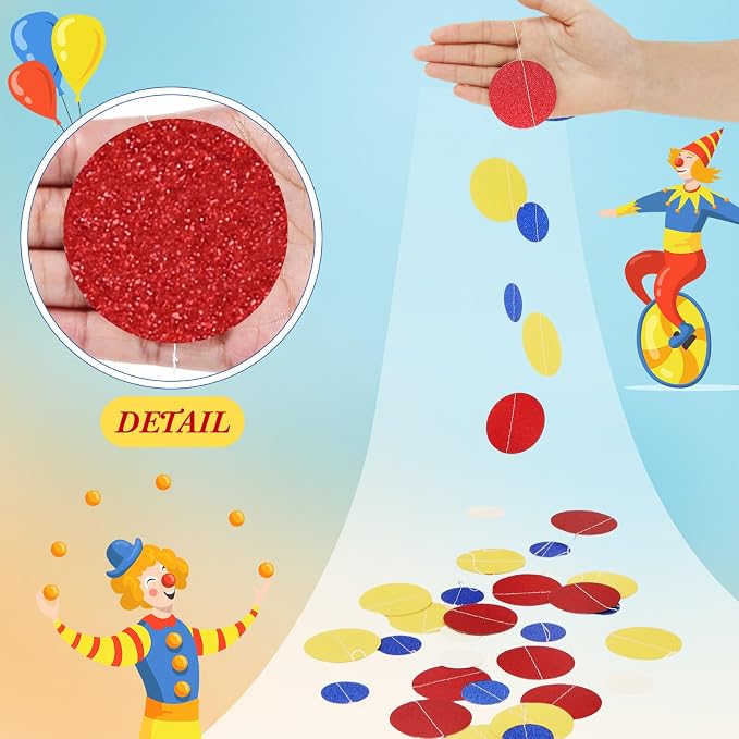 Outus 10 Pieces Colorful Circle Garland Banner Hanging Paper Dot Decorations - Image 3
