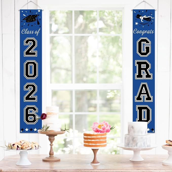 DAZONGE 2026 Graduation Decorations Blue, Congrats Grad Porch Banner - Image 5