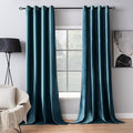 MIULEE Velvet Curtains Peacock Blue 52 x 63 Inch Length Set of 2 | Grommet by MIULEE