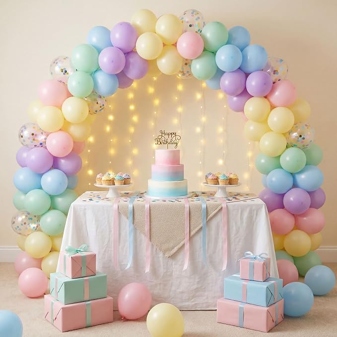 Civaner 48 Pieces Pastel Balloons Bulk 12 Inch Macaron Rainbow Confetti Latex - Image 4