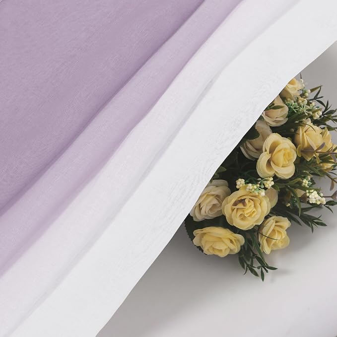 DWCN Faux Linen Ombre Sheer Curtains - Image 2