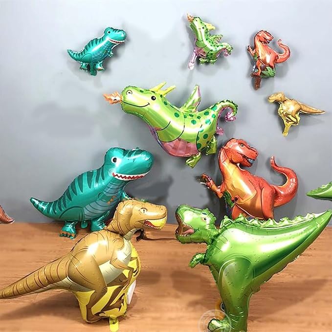 Dinosaur Foil Balloons Set, 7 Pieces Large Dinosaur Aluminum Mylar Balloons - Image 5