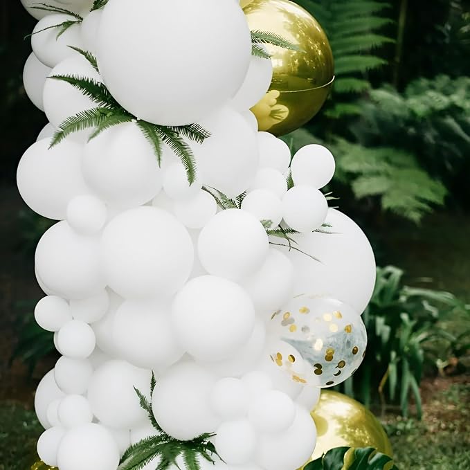 Voircoloria 90pcs White Balloons Garland Arch Kit, 18 12 10 5 Inch | - Image 4