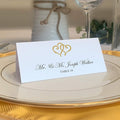 Linked Hearts Place Cards, Gold (Choose Color), Set of 25, Pre-cut and Scored - Wedding, Party, Dinner, and Special Events - Made in the USA
