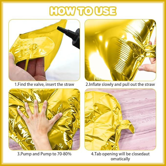 Metallic Gold Double Sided Square Foil Balloons Wall, 19 Inches Chrome Foil - Image 8