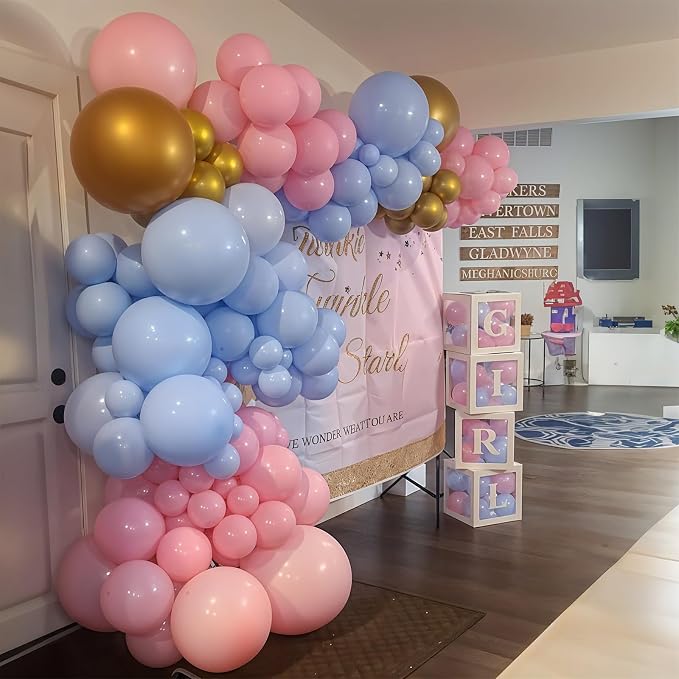 Balloons Pink and Blue, 60 Pack 12 Inch Pastel Light Pink Blue - Image 4