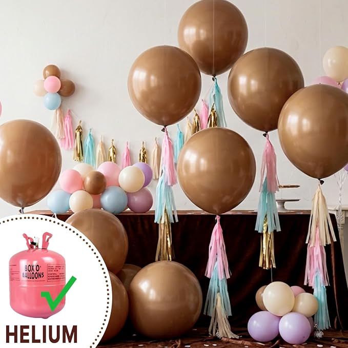 PartyWoo Brown Balloons 20pcs Boho Neutral Coffee Tan Fall Color | 18 Inch - Image 4