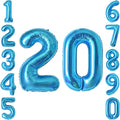 Shiny Light Blue Foil Number 20 Balloon, Radiant 20s Decade Party Decor and by Unknown