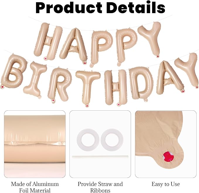 65 Pcs Caramel Happy Birthday Balloons, 2 Sets A-Z Caramel Letters Foil Balloons - Image 5