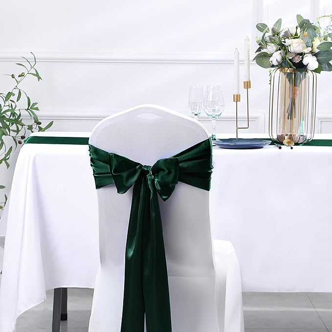 SiinvdaBZX 4 Pcs Green Satin Table Runner 12 x 108 inches Long | Bright Smooth - Image 7