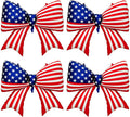 4 PCS Patriotic Bow Foil Balloons, 38 Inch Large American Flag Balloons by Unknown
