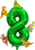 LilyZheng Large Dinosaur Balloon Number 8, 40 Inch Dark Green Foil Balloon by LILYZHENG