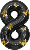 40 Inch Black Number 8 Balloon by GLASNES