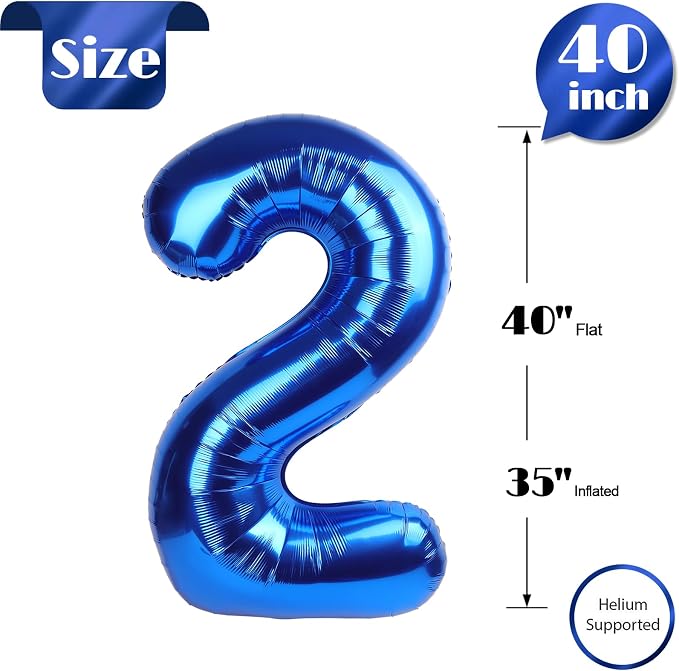 Blue Number 3 Balloon 40 Inch - Image 5