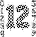 40" Checkered Number 12 Balloon by TNCDJKPA