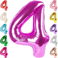 4 Balloon Numbers Birthday Decorations, 40In Rose Purple Balloons by Mluchee