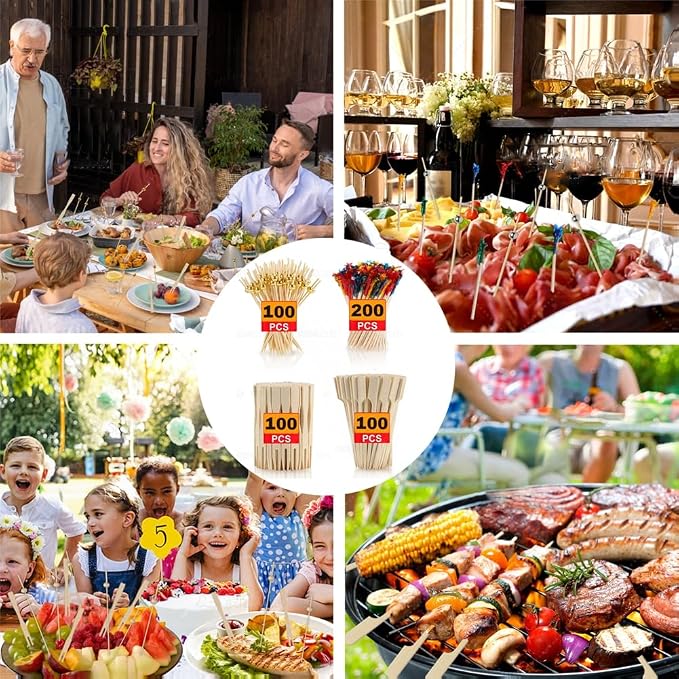 500PCS Cocktail Toothpicks for Appetizers, Party Skewers for Appetizers Picks - Image 2