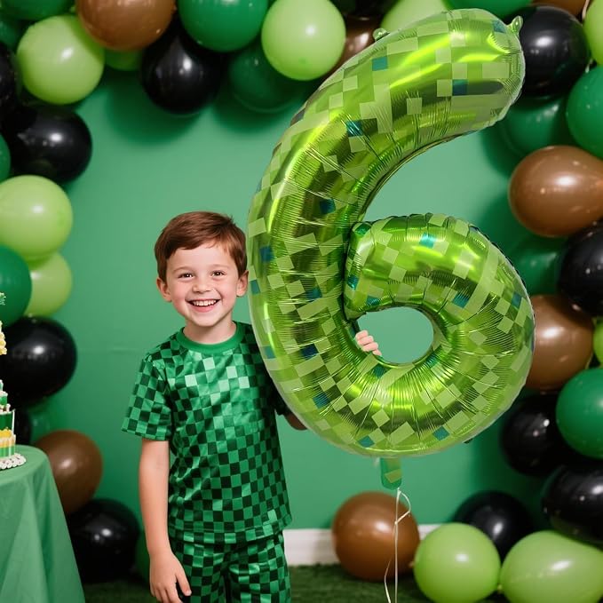 Green Number Balloons, Gaint Green Pixel Number 3 Balloon 40 Inch Dark green 3 - Image 5