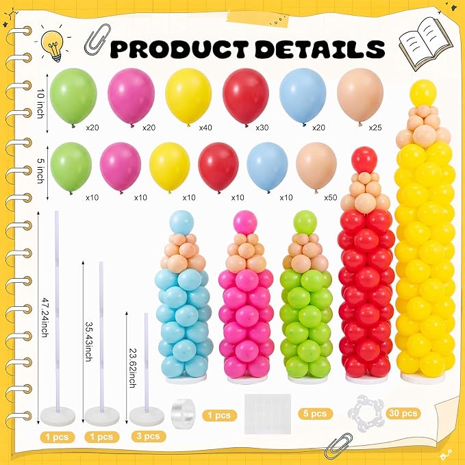 Capoda 306 Pcs Crayon Balloon Arch Garland Kit Back To School Decorations | - Image 2