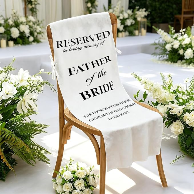 Reserved Father of the Bride Memorial Wedding Chair Sign - Image 2