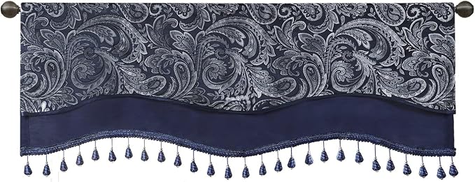 Madison Park Faux Silk Paisley Jacquard, Rod Pocket Curtain - Image 5