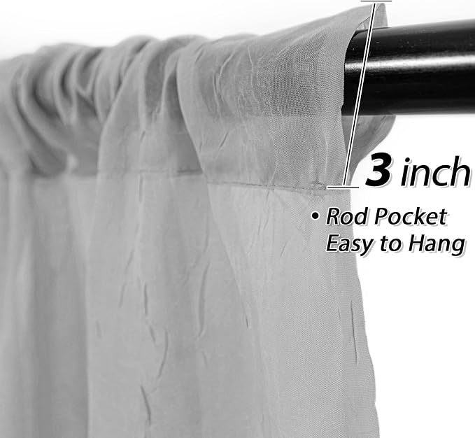MYSKY HOME Crushed Voile Sheer Curtains - Image 3