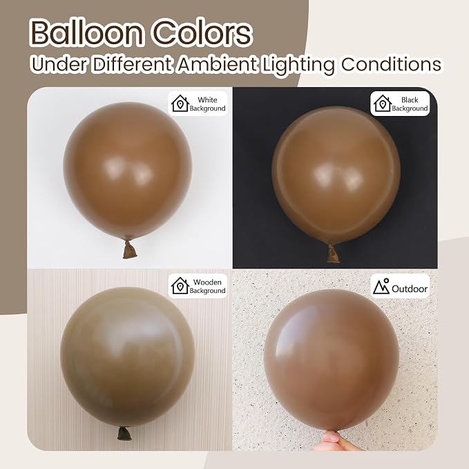 Awenztech 110pcs Brown Balloon Arch Garland Kit 18 12 10 5 inch | Neutral Baby - Image 5