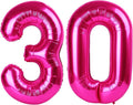 Hot Pink 40 Inch 30 Number Balloons, Balloon Decorations by Upgesy