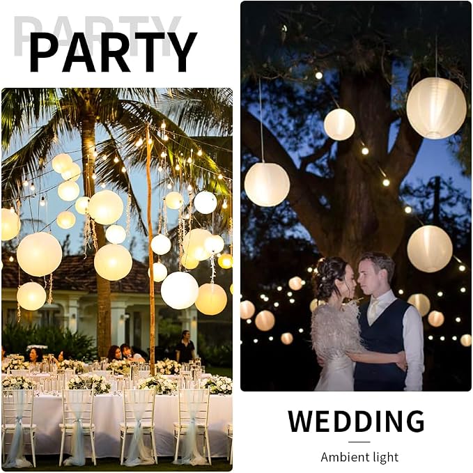 24 Pack Paper Lantern Lights, Mini LED Battery Operated Lights, Warm White | - Image 5