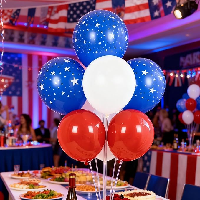 6pcs American Flag Balloon Stands Kit Table Centerpiece Table Decorations - Image 2