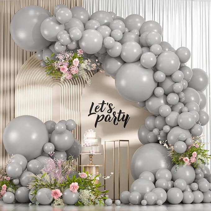 Gray Balloons, Baby Shower, Anniversary, Graduation, Party Decorations by ZizasAry