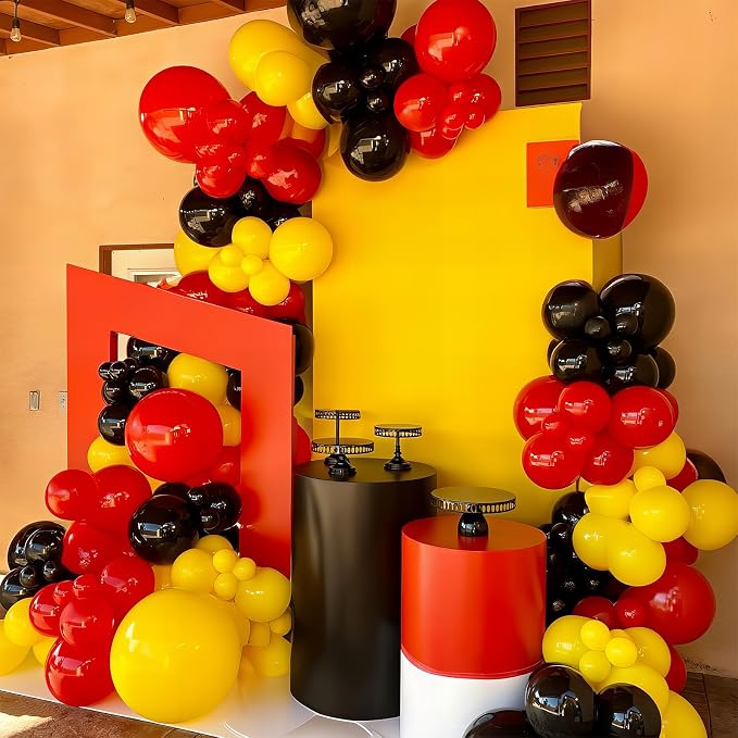 12Inch Red Yellow Black Balloons, Color Helium Party Balloon Yellow Red Black - Image 4