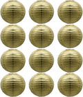 Gold Paper Lanterns Chinese Japanese Hanging Round Ceiling Lanterns 8 in | by BARTHEW
