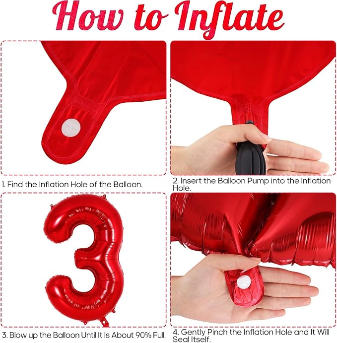 Red Number 13 Balloons, 40 Inch Big Large Foil Number Balloons, Jumbo Giant - Image 5