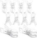 10 Pack Balloon Arch Clips, 3.5'' Clear Plastic Spring Clamps | Heavy Duty Clips by Huiguli