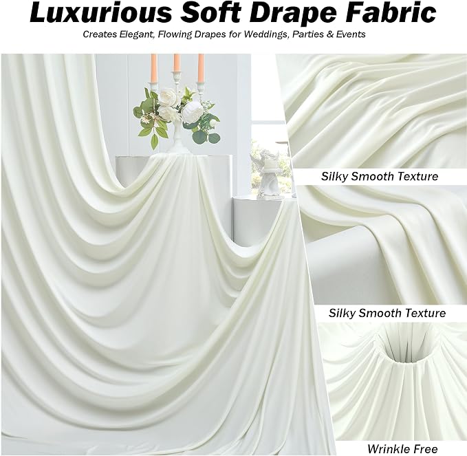40ft×12ft Ivory Backdrop Curtain - Image 4