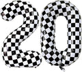 LHOAVWE Number 20 Checkered Balloons 40 Inch Giant Race Car Checkered 20 Number by LHOAVWE