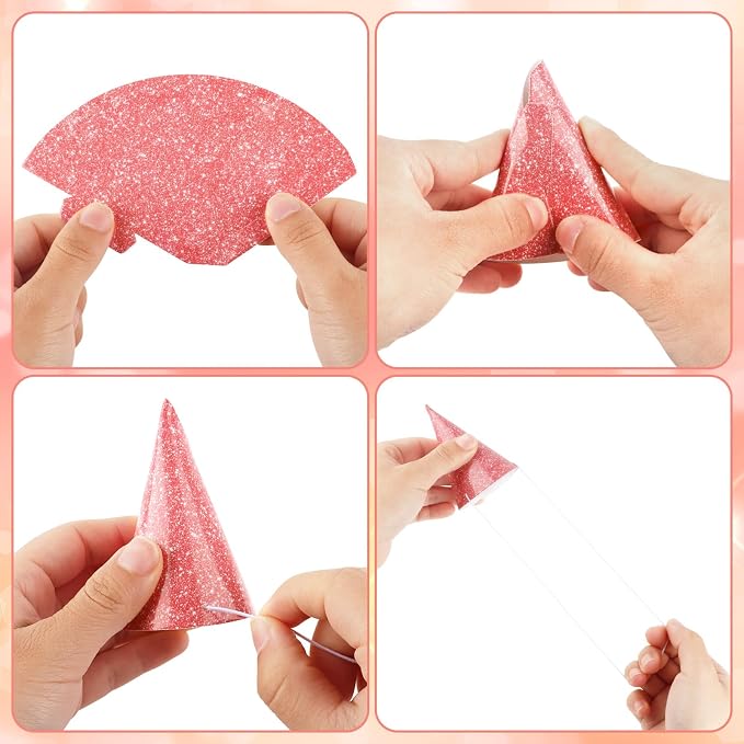 10 Pcs Mini Birthday Hats for Stuffed Animals Paper Cone Tiny Party Hats for - Image 3