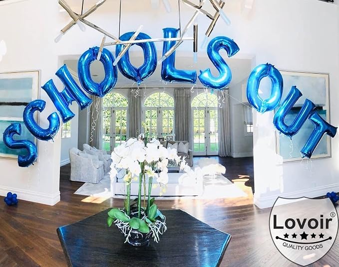 Lovoir 40 Inch Large Blue Letter V Balloons Big Size Jumbo Mylar Foil Helium - Image 3