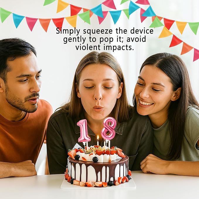 Gejoy 36 Pack 5 Inch Mini Number Balloon Foil Cake Topper Number Avoid Violent - Image 3