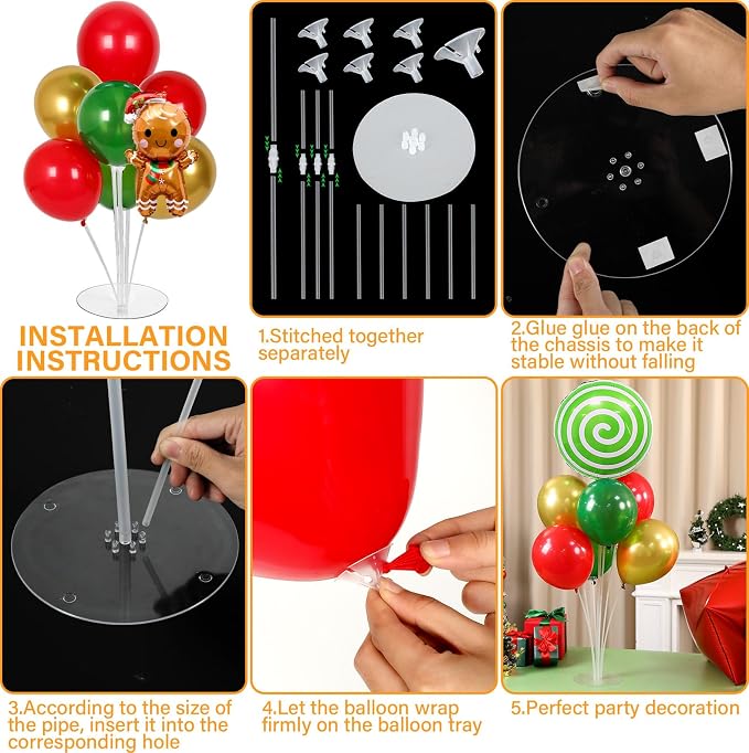 4 Sets Christmas Party Balloons Stand Kit - Image 3