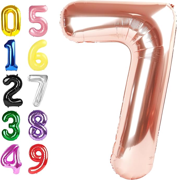 Number Balloons 40 Inch Rose Gold 6 Balloon by Argthjy