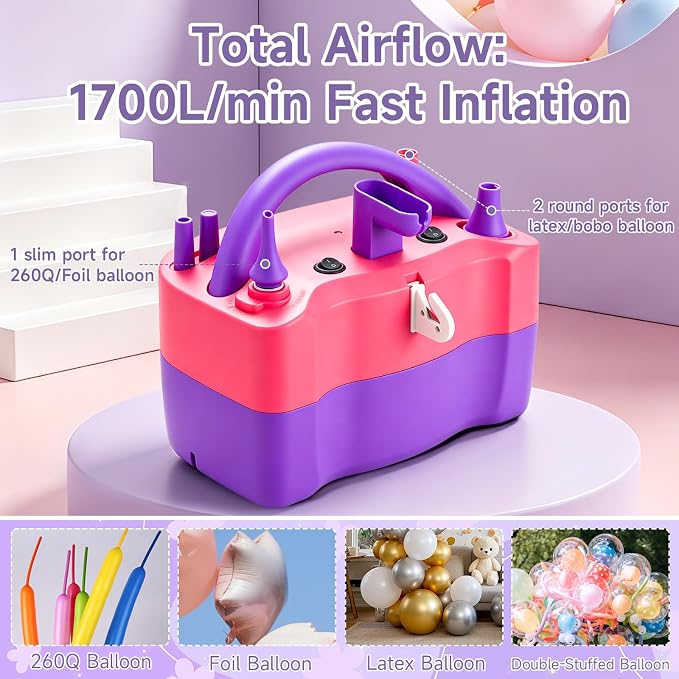 Electric Balloon Pump, 4-in-1 Balloon Blower - Image 2